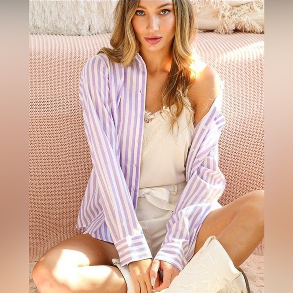 Collard Stripe Cotton Top